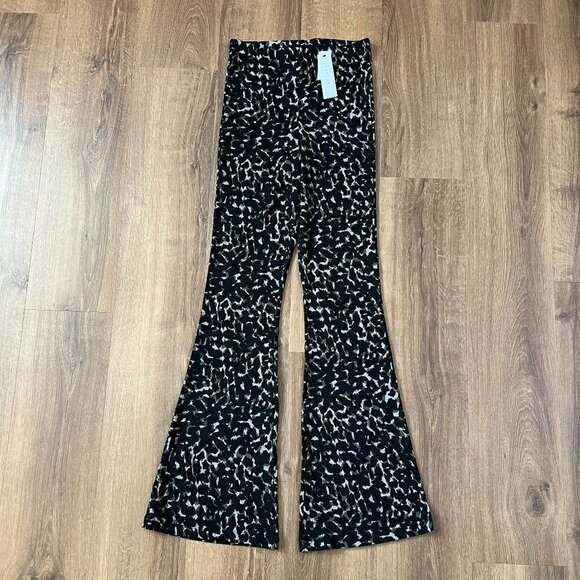 NEW Topshop Camo/Animal Print Pull On Flare Pants Sz S - Picture 2 of 14